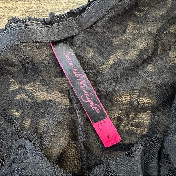 NWT Seven ‘til Midnight Womens XL Black Lace Allover Lace Boyshort Panty Panties - Picture 4 of 4